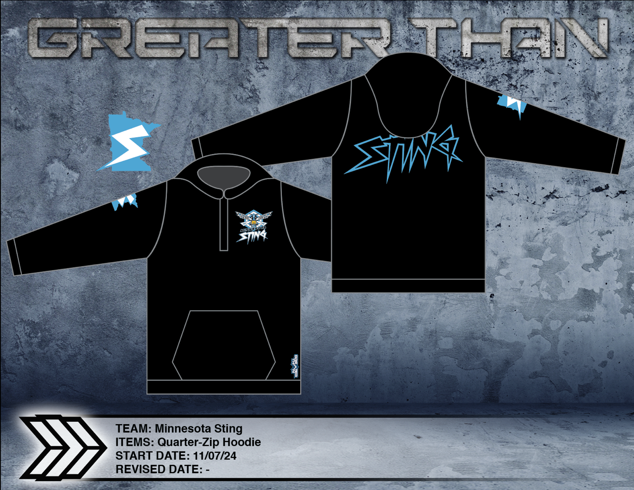 Minnesota Sting 1/4 Zip Hoodie