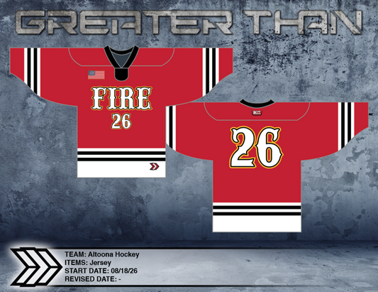 Altoona Youth Hockey Fire Jersey