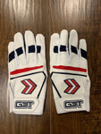 Batting Gloves- White/Red/Navy